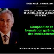 Composition et formulation galénique des médicaments 1