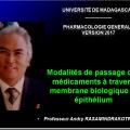 Modalités de passage des médicaments à travers membrane biologique et épithélium 1
